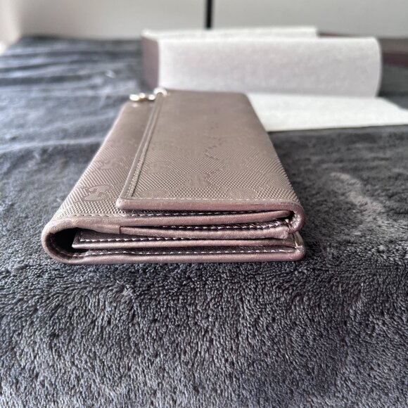 Gucci GG Imprimé Canvas Wallet in Purple/Pewter Metallic with Silver Hardware - Picture 13 of 13